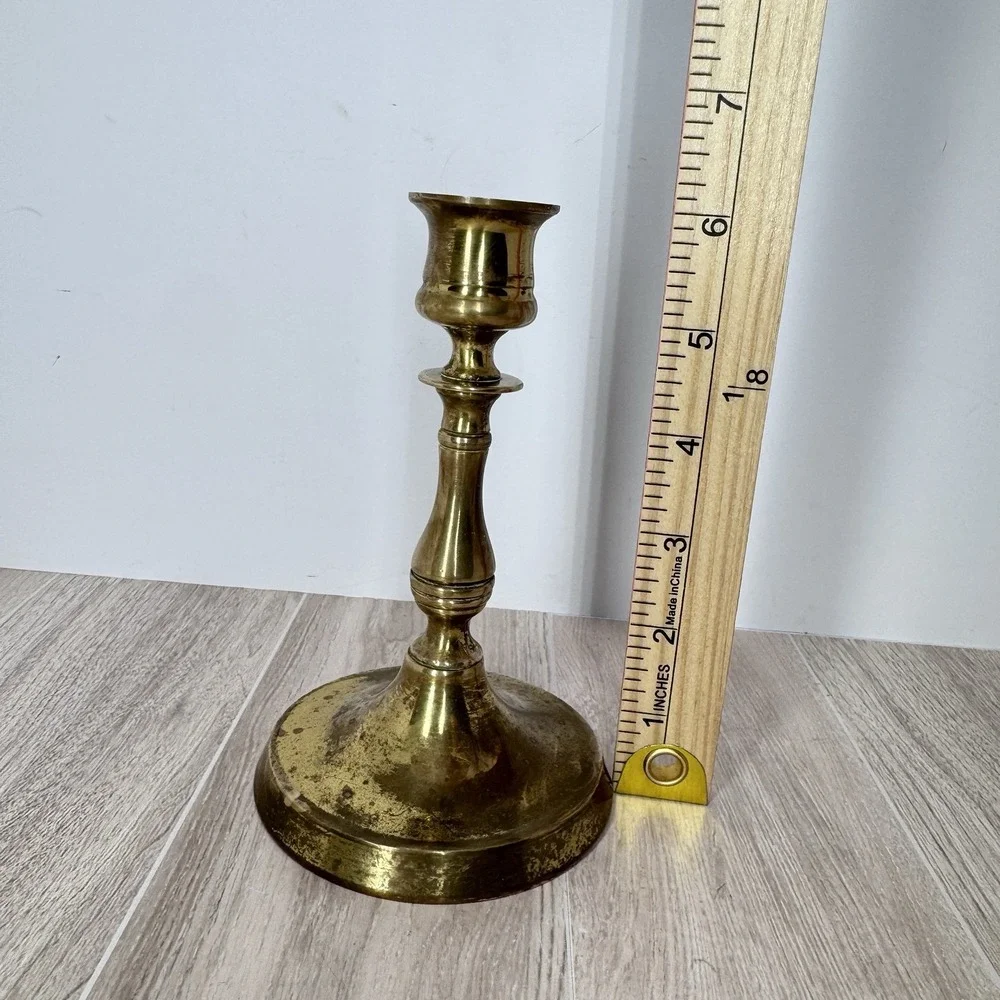 Vintage Brass Candlestick Made In England 6in Taper Candle Holder Small‎